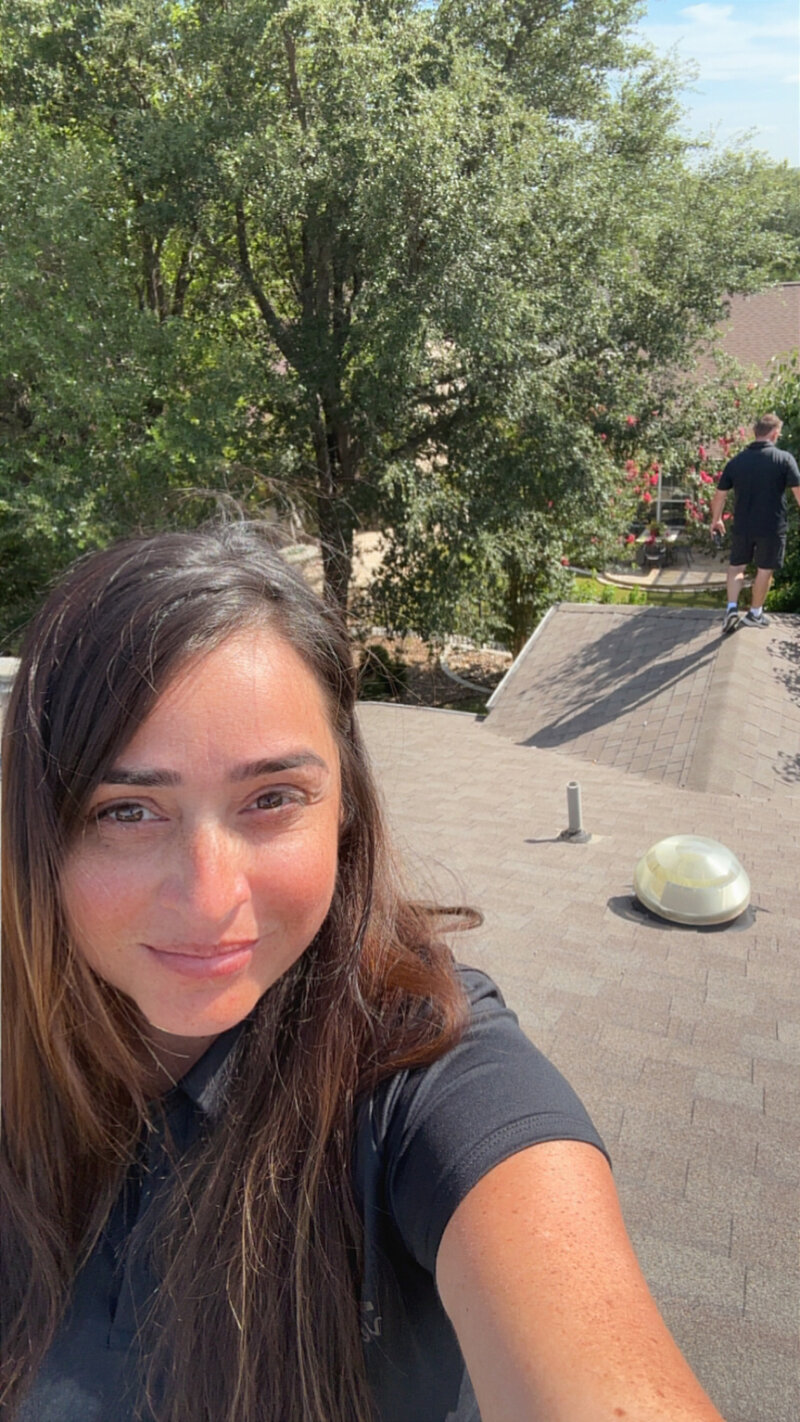 Roof Royale team member conducting a roof inspection